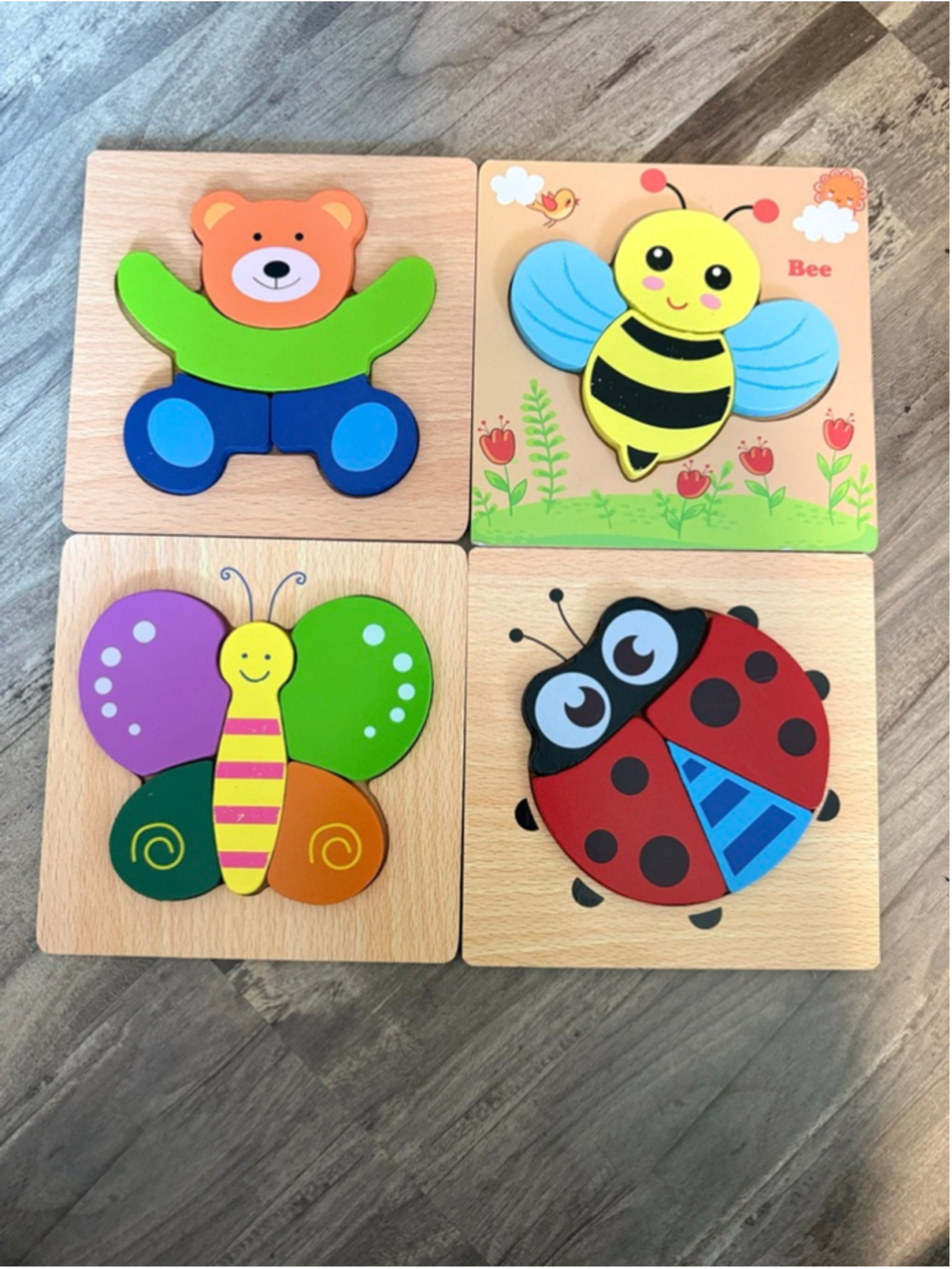 Wooden Toddler Puzzle Bundle Montessori Animal Preschool Learning Toys